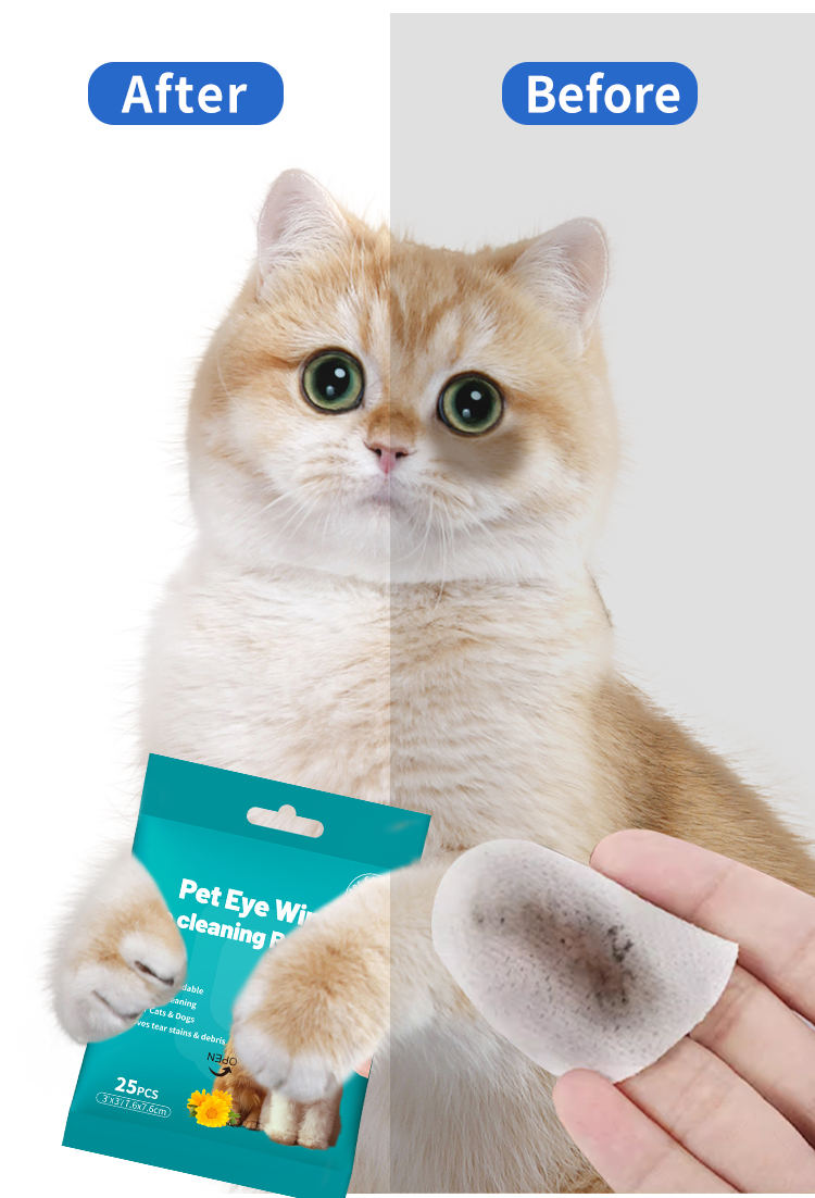 Gentle Neutral pH Round Pet Eye Wipes Tear Stain Removal - Image 3