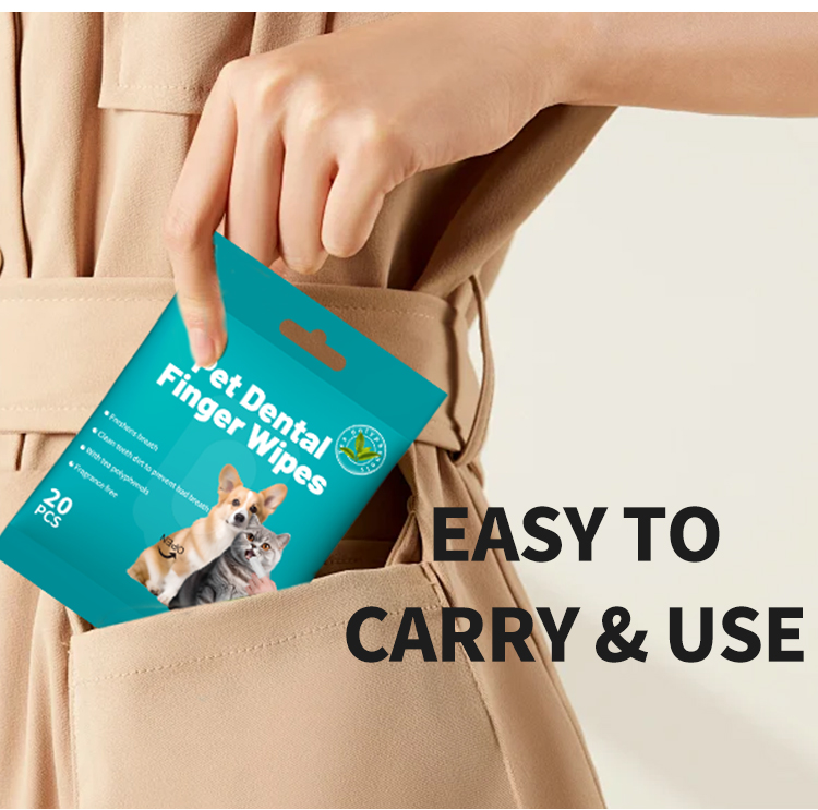 Pet Dental Finger Wipes Pouch – Fresh Breath for Dogs & Cats - Image 5