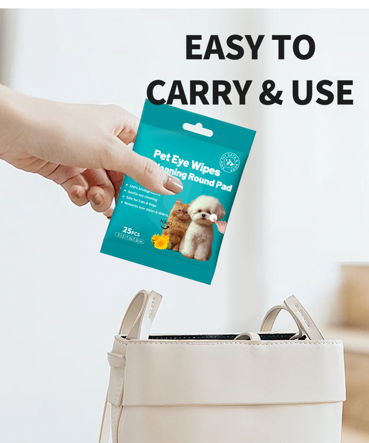 Gentle Neutral pH Round Pet Eye Wipes Tear Stain Removal - Image 4