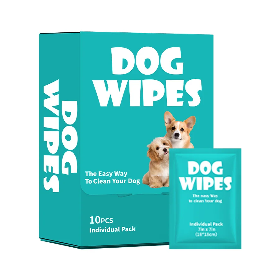 10 Pcs Individually Wrapped Dog Wipes – Portable Travel Size