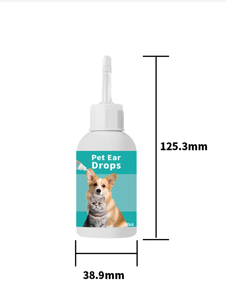 Gentle Pet Ear Drops for Dogs & Cats Ear Care & Wax Removal