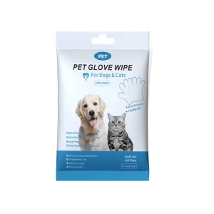 6Pcs Pet Glove Wipes - Hypoallergenic & Aloe for All Animals
