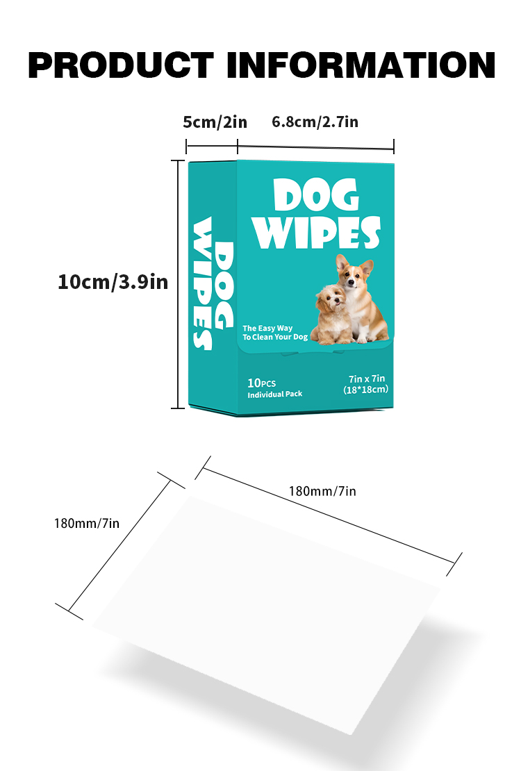 10Pcs Individually Wrapped Dog Wipes - Portable Travel Size - Image 5
