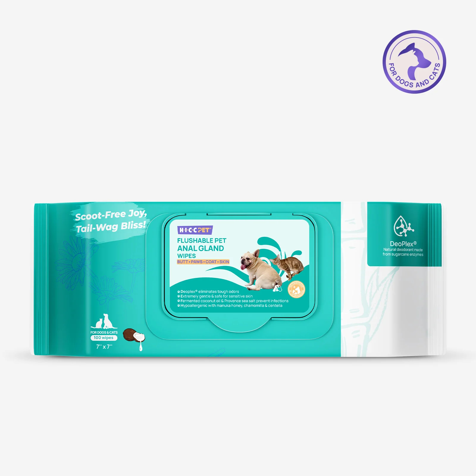 Pet Anal Gland Wipes For Dogs & Cats