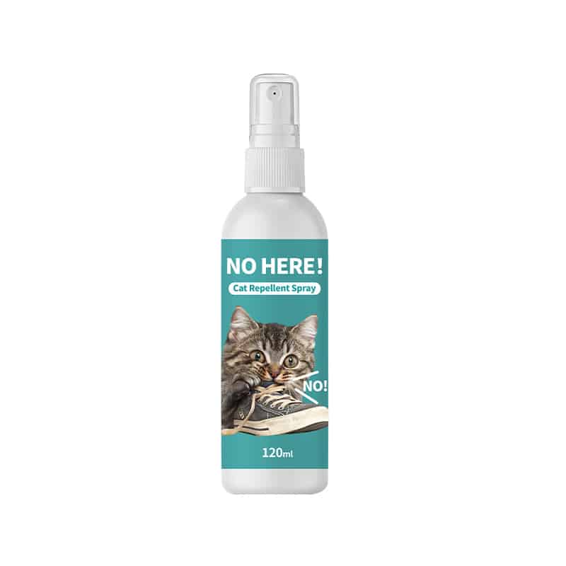 NO HERE! Cat repellent spray, 120ml bottle, to train kittens and stop chewing on shoes and furniture.