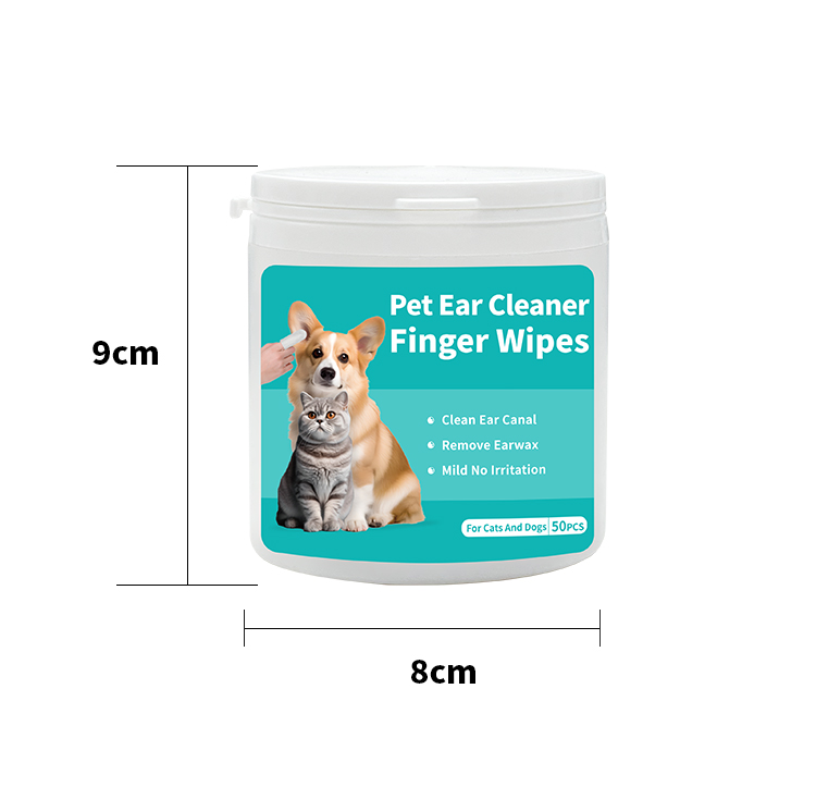 50Pcs Pet Ear Finger Wipes - Gentle Wax Remover for Dogs/Cats - Image 2