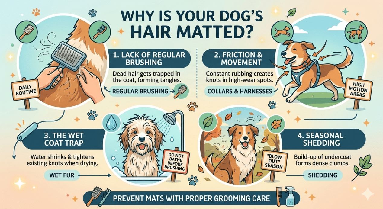 why is your dog's hair matted