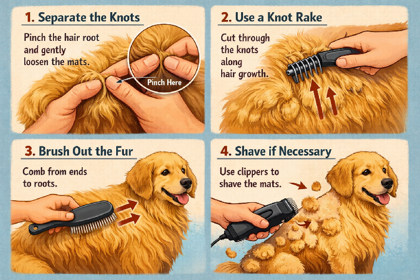 How to untangle severely matted dog fur step by step guide