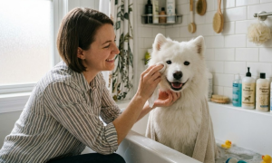 clean dog face