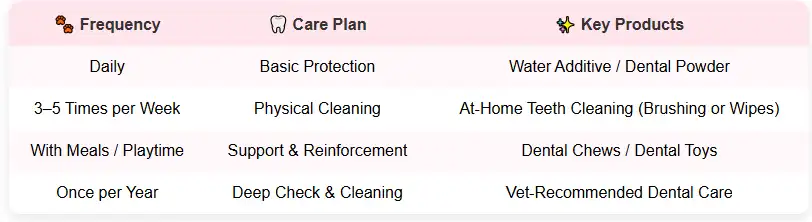 Cat Dental Health Products Usage Schedule
