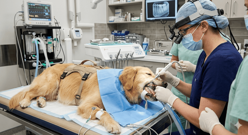 Dog Teeth Cleaning Scene