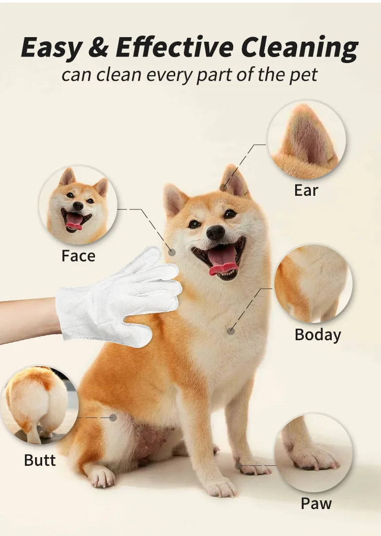 Universal Multi-purpose Pet Cleaning Gloves Aloe & Jojoba