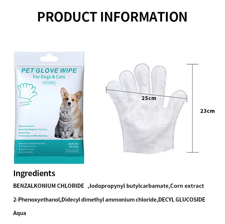 Universal Multi-purpose Pet Cleaning Gloves Aloe & Jojoba