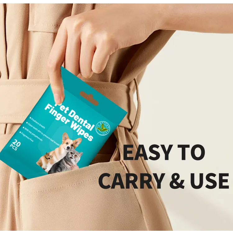 Pet Dental Finger Wipes Pouch