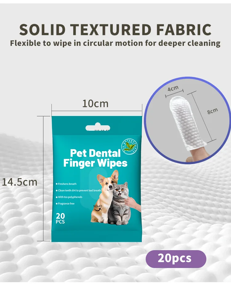 Pet Dental Finger Wipes Pouch