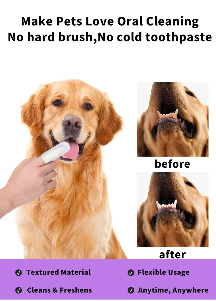 Pet Dental Finger Wipes Pouch