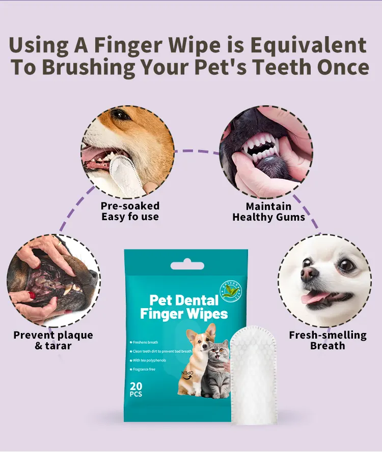 Pet Dental Finger Wipes Pouch