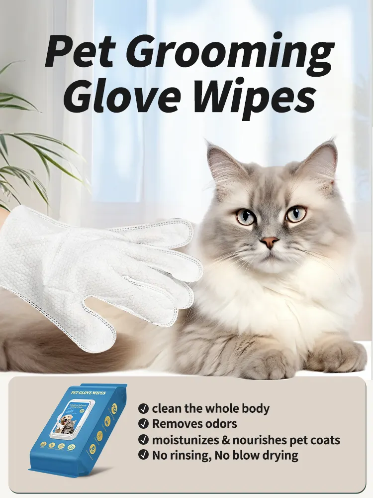 Pet Grooming Glove Wipes for Dogs and Cats - Waterless Bathing