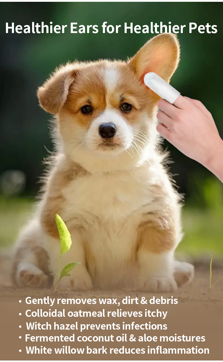 Neutral pH Pet Ear Wipes for Gentle Daily Ear Cleaning