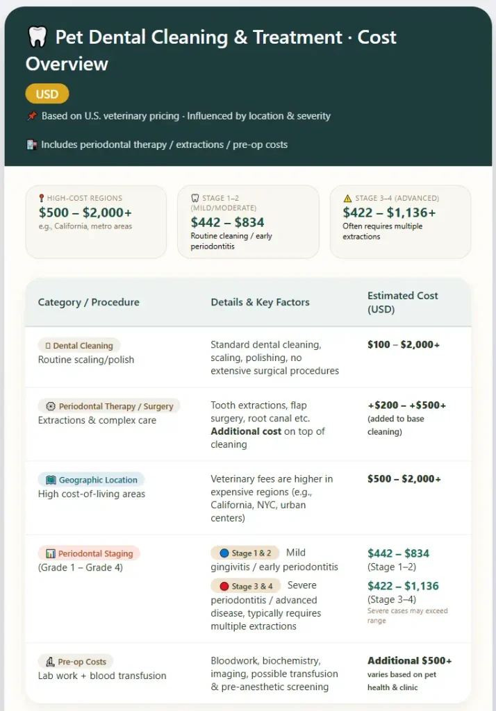 Cat Dental Cost Chart