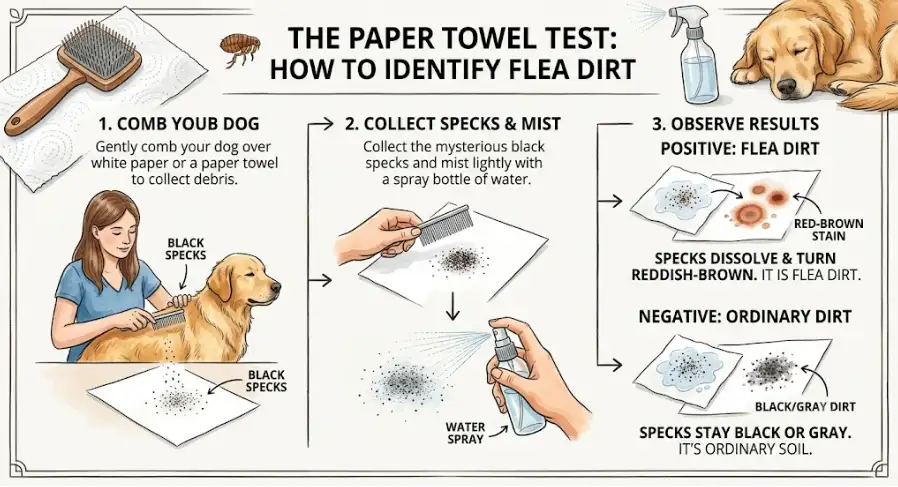 2026 Natural Remedies for Fleas on Dogs: the paper towel test to identify flea dirt