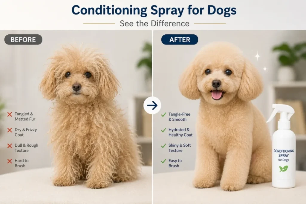 Before-and-After Photos of Dog Conditioning Spray