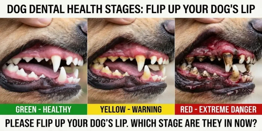 DOG DENTAL HEALTH STAGES: FLIP UP YOUR DOG'S LIP