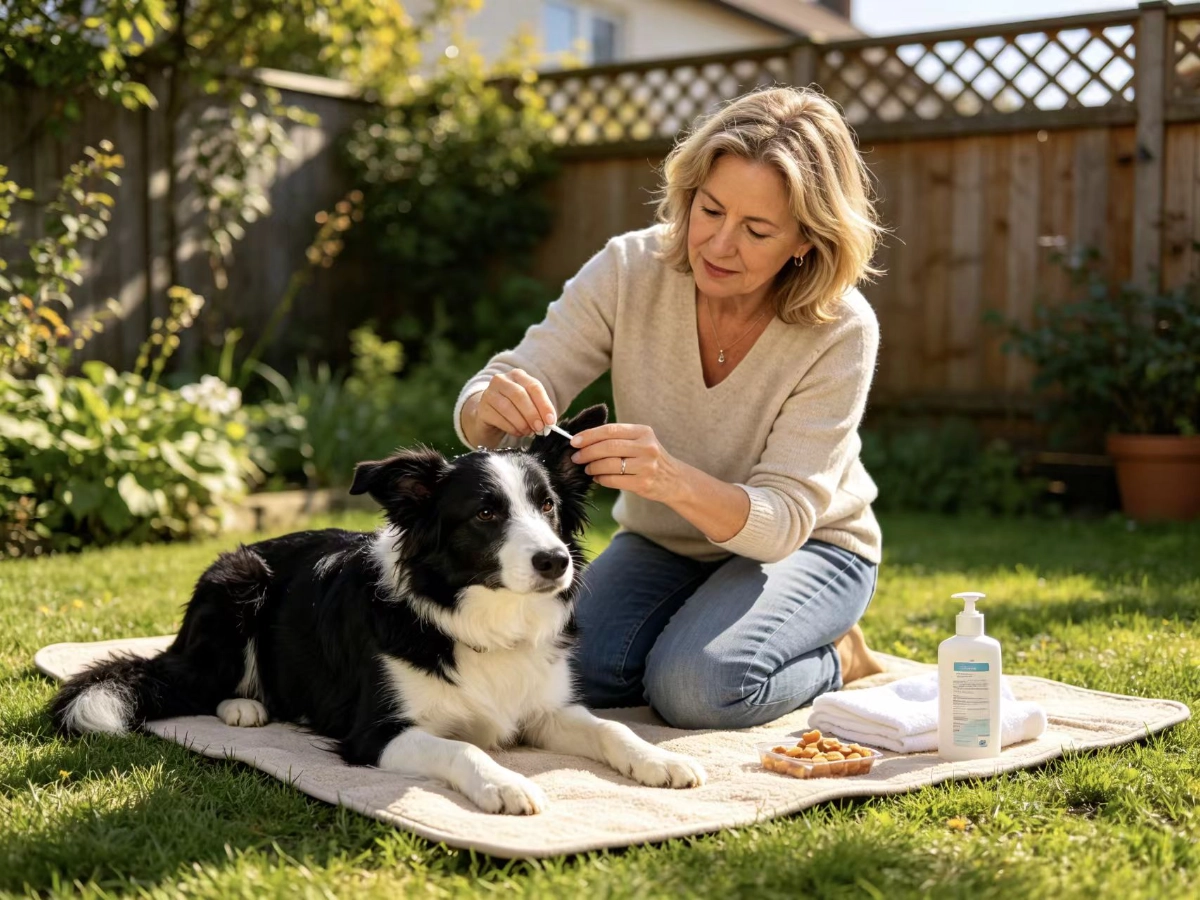 How to clean dog's ears safely at home