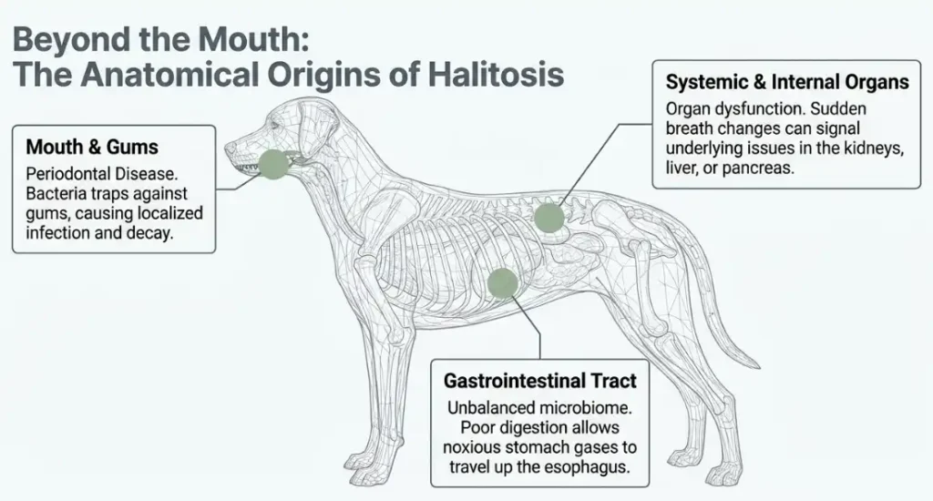 The infographic: anatomical causes of dog halitosis