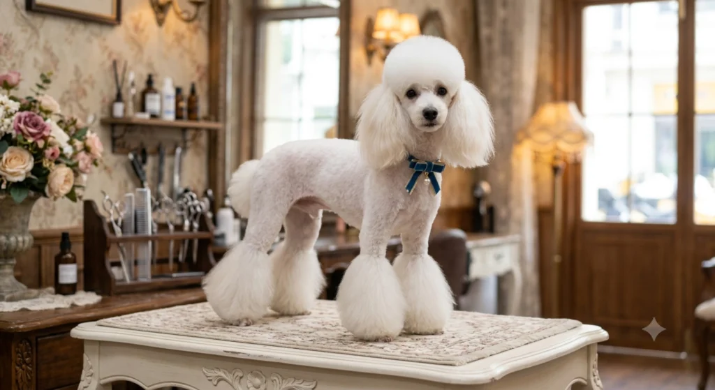 Poodle Romantic Bell-Bottom Grooming Style