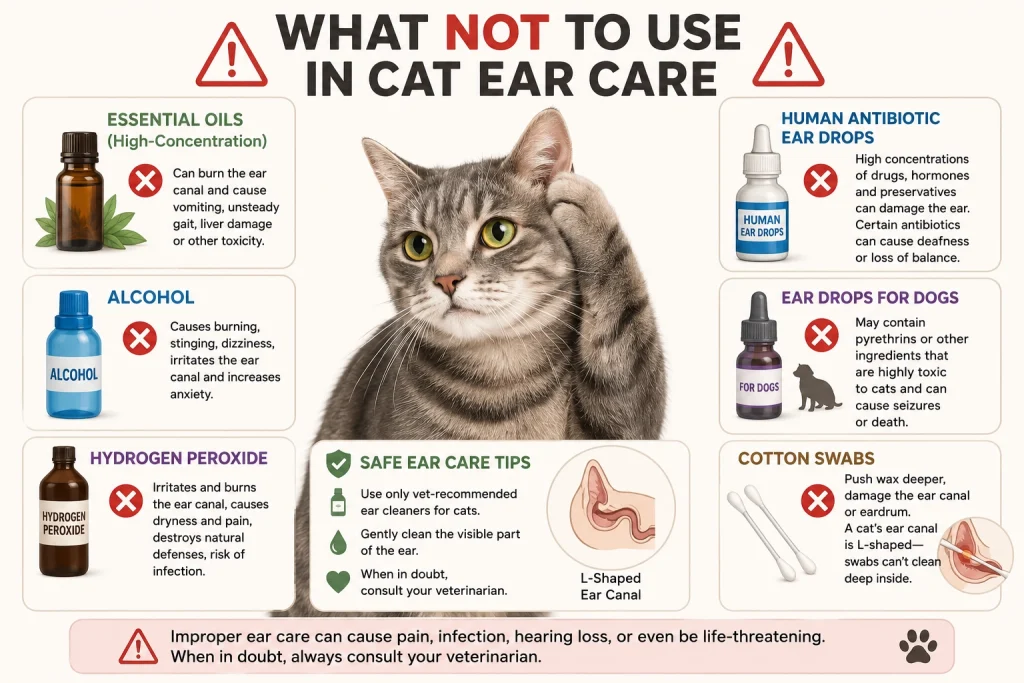 Prohibit the ingredients or items use in cat ears