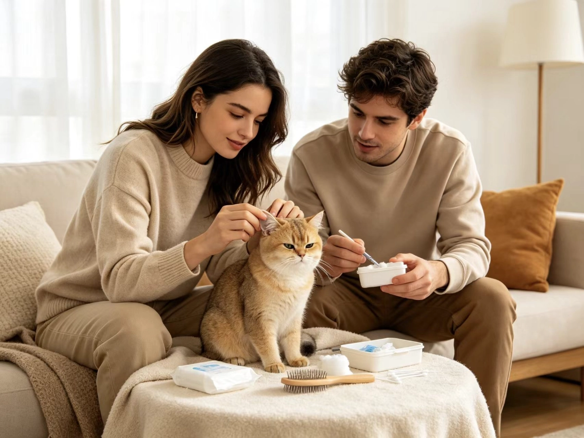 how to clean cat ear wax