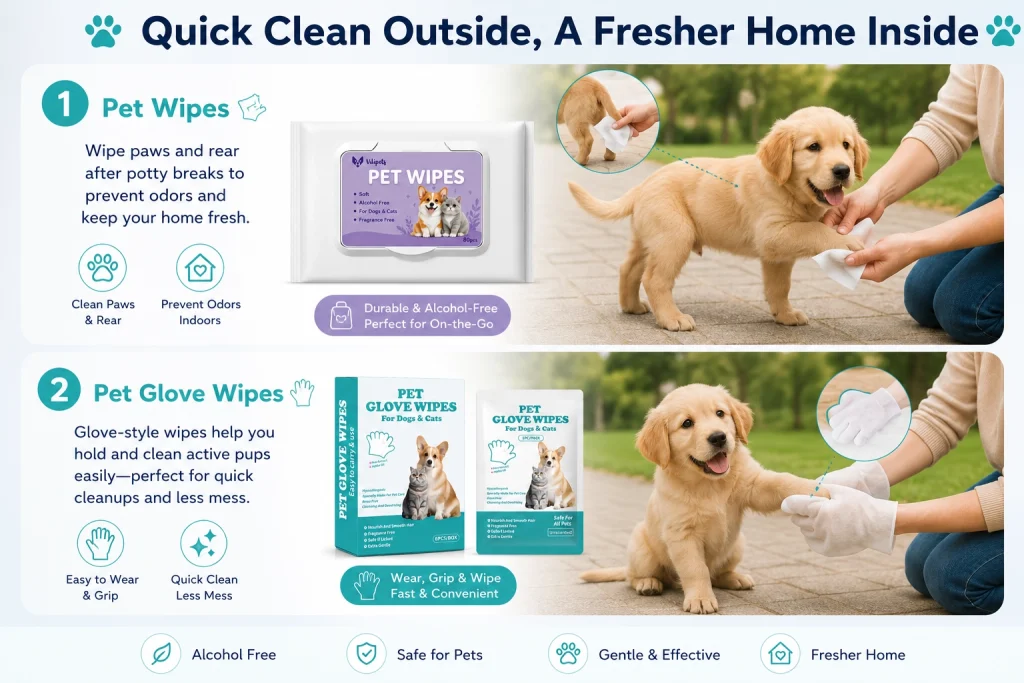 Cleaning up after outdoor defecation