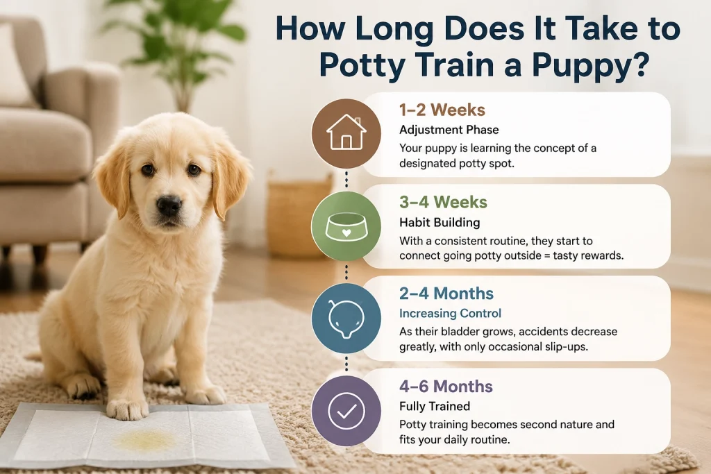 How long does it take to potty train a puppy?