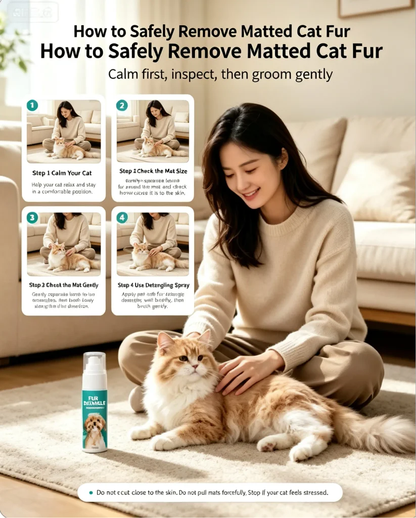 Use grooming products to help loosen the mats
