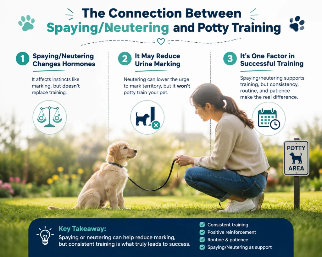 What is the connection between neutering and potty training