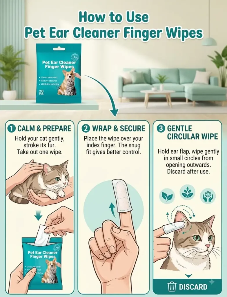 how to use cat ear finger wipes
