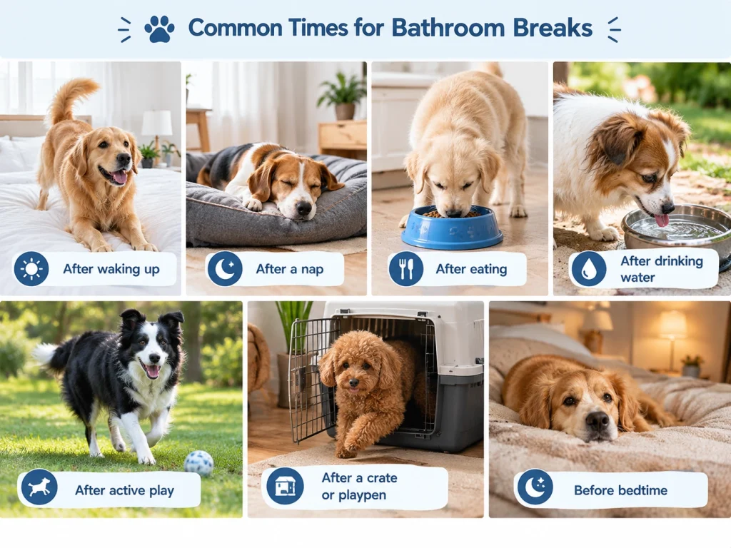 Common times for dog bathroom