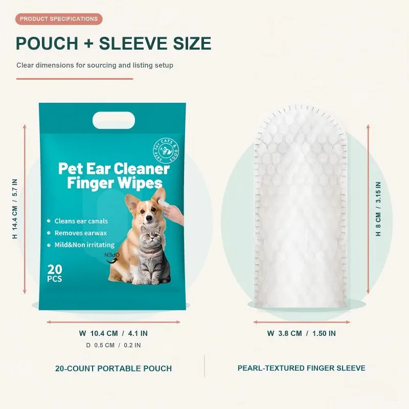 Portable Disposable Pet Ear Cleaning Wipes for Dogs and Cats, Removes Ear Wax, Dirt, and Debris - Image 4
